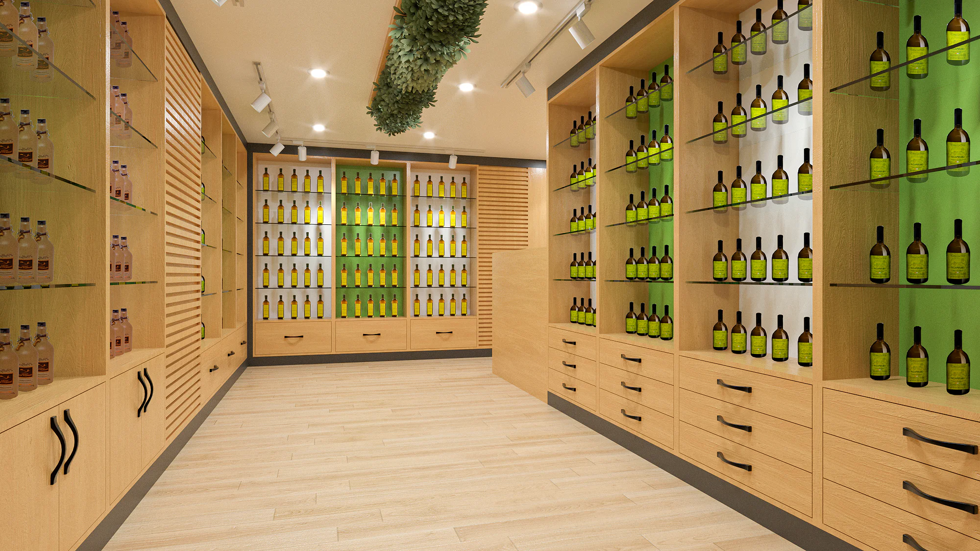 geniusantz-gourmazia-store-angled-display-shelves