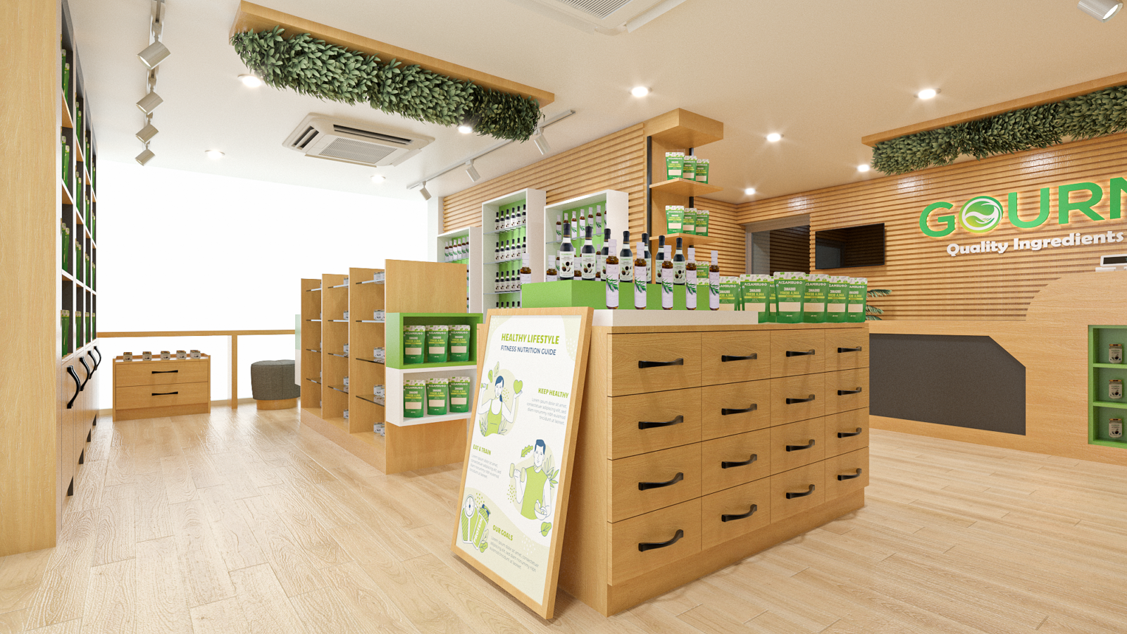 geniusantz-gourmazia-store-reception-island-view