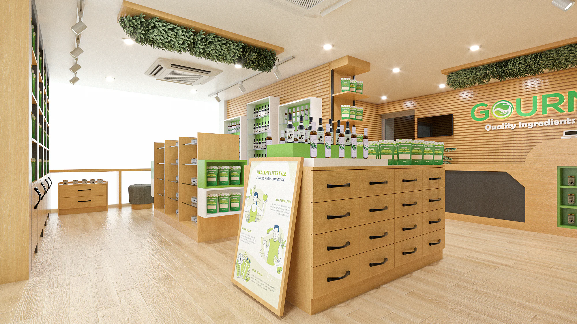 geniusantz-gourmazia-store-reception-island-view