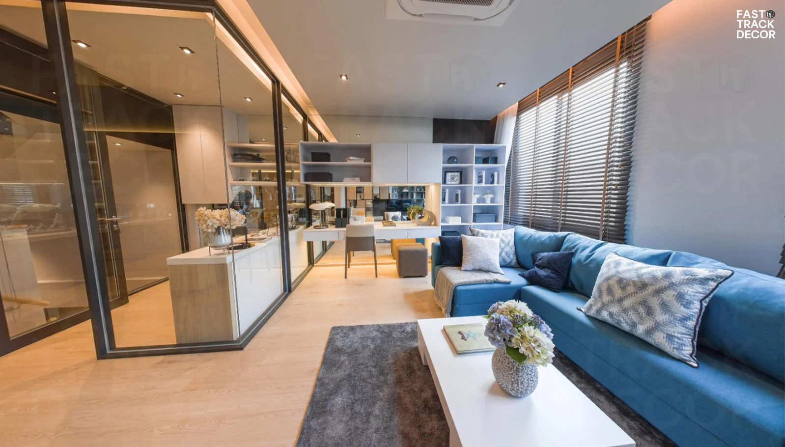 2Floor_ตกแต่งบ้านทาวน์โฮม 3 ชั้น ครบชุด กระจกกั้น