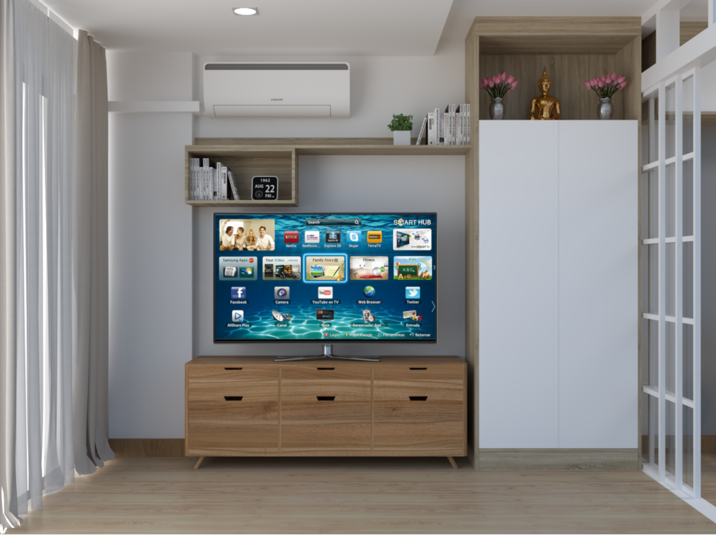 geniusantz-interior-condo-blueteak-ratchada-tv-wall-open-shelf-display